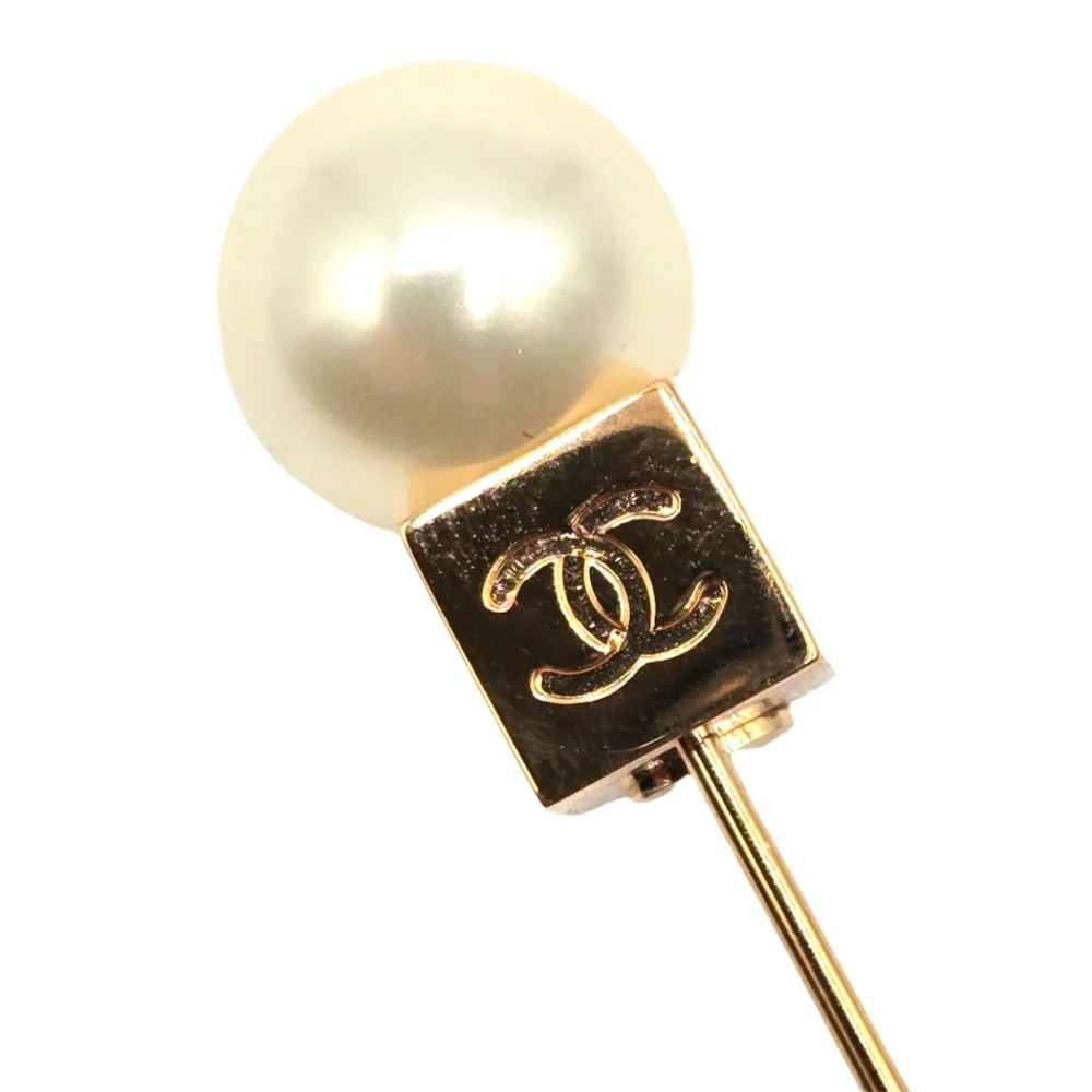 #22 - AUTHENTIC Chanel Gold Pin Brooch Golden - VINTAGE - Picture 8 of 13